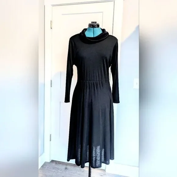 Vintage Byer Too! Juniors sz 5 dress black witchy cowl neck 3/4 sleeve witchy - Picture 1 of 4